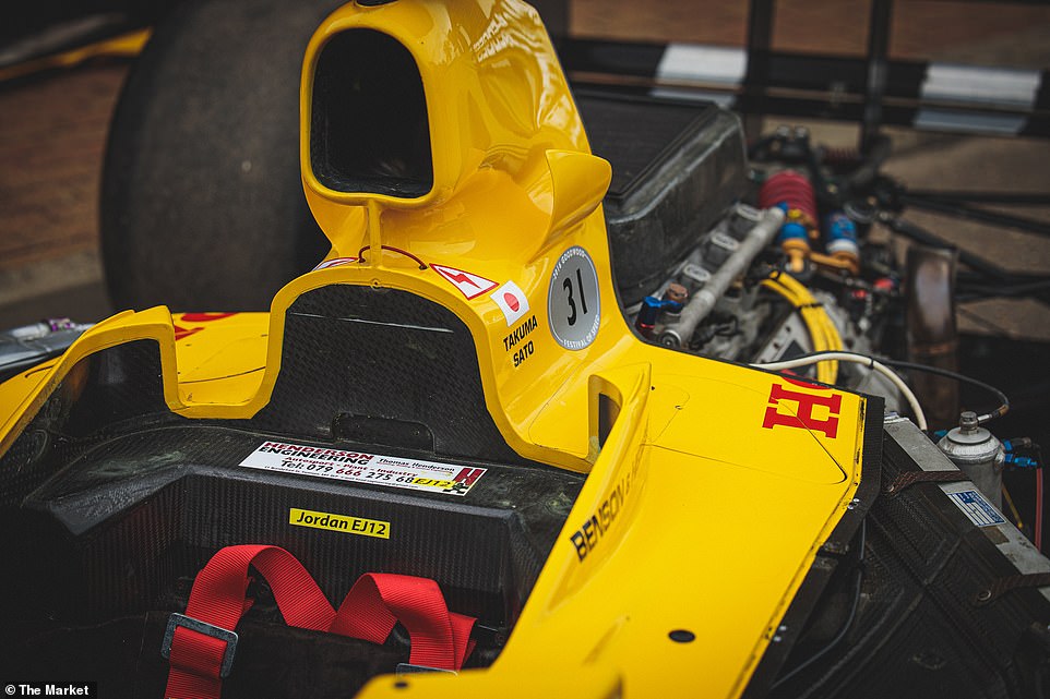 The three-litre V10 engine originally fitted to the F1 car has been removed and replaced with a Formula 3000 motor, which is easy to maintain, start, drive and run