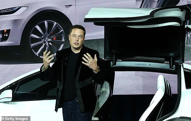 Out of charge: Electric car magnate Elon Musk has suffered the largest single-day wipeout in the history of the Bloomberg Billionaires Index on Tuesday when the stock dived 21 per cent