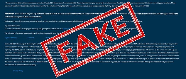'National Debt Helpline' was placed on the FCA's blacklist of unauthorised firms in July. It has no connection with the charity National Debtline