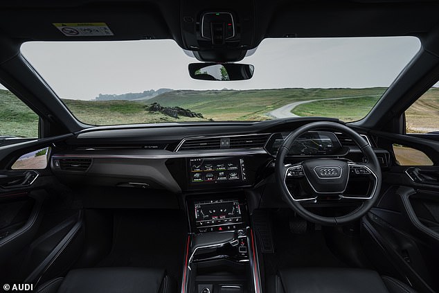 No mirror, signal, manoeuvre: The party piece for the e-tron is the optional cameras to replace the wing mirrors. The view from behind is then beamed onto the screen on the door panels