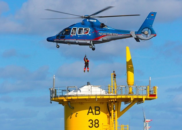 BP has signed a deal with Norway's Equinor (who is also behind the Arkona wind farm in the Baltic, pictured) to buy stakes in two wind farms being developed off the east coast of the US