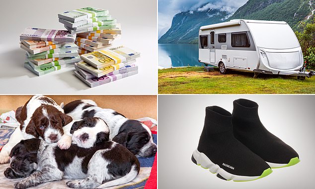 Banks have reported a big rise in scam cases involving people trying to purchase foreign currency, caravans, puppies and designer trainers