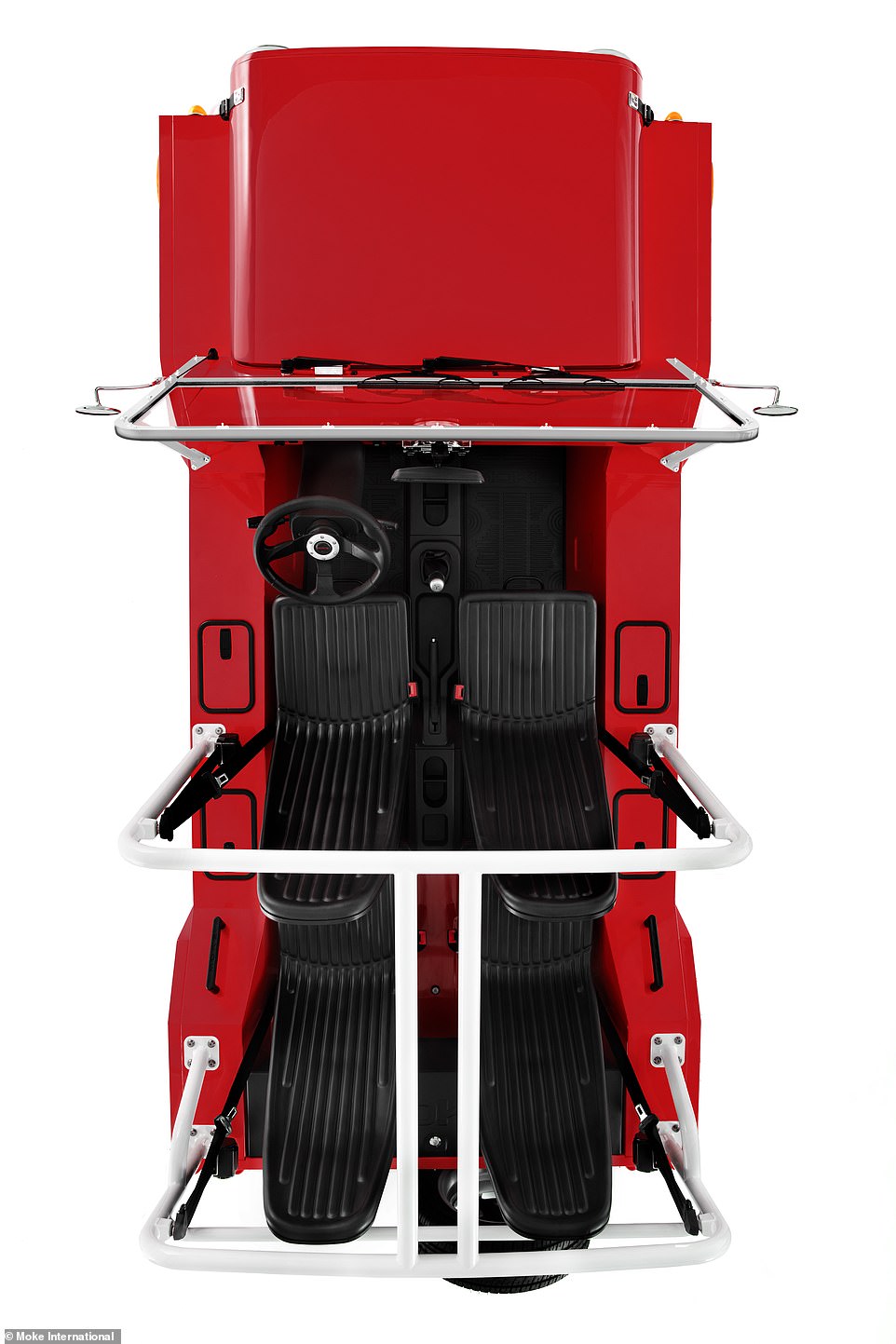 Moke International confirmed the chassis has been extended but hasn't released full information on the dimensions. For the first time it will have power-steering and a heated windscreen - and the suspension and brakes have been upgraded too