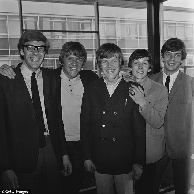 Pictured: Keith Hopwood with his band mates from Herman's Hermits