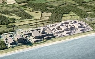 An artist's impression of the proposed nuclear power station at Sizewell in Suffolk