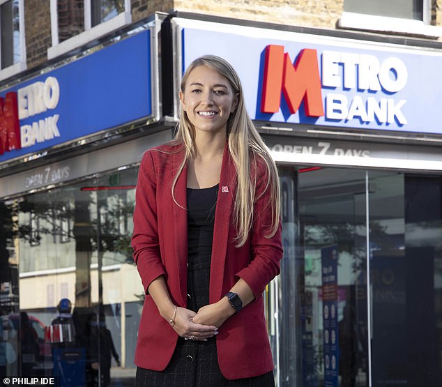 Care: Hounslow Metro Bank manager Philippa Webb even makes trips to customers’ homes if they are shielding
