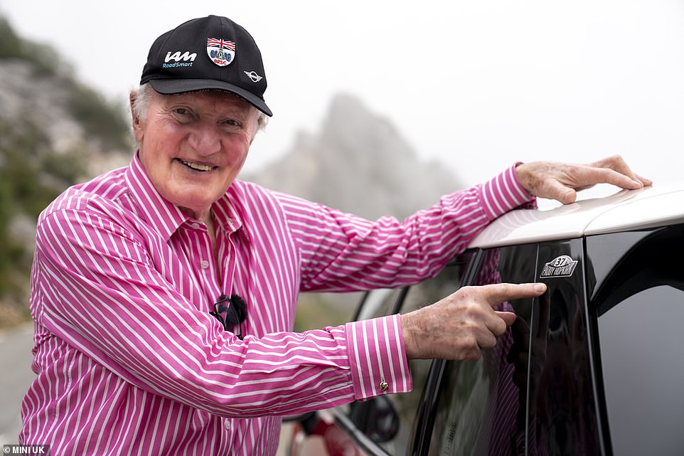 Patrick ‘Paddy’ Hopkirk, 87, pictured with the limited edition car created by Mini to celebrate his famous rally victory over half a century ago