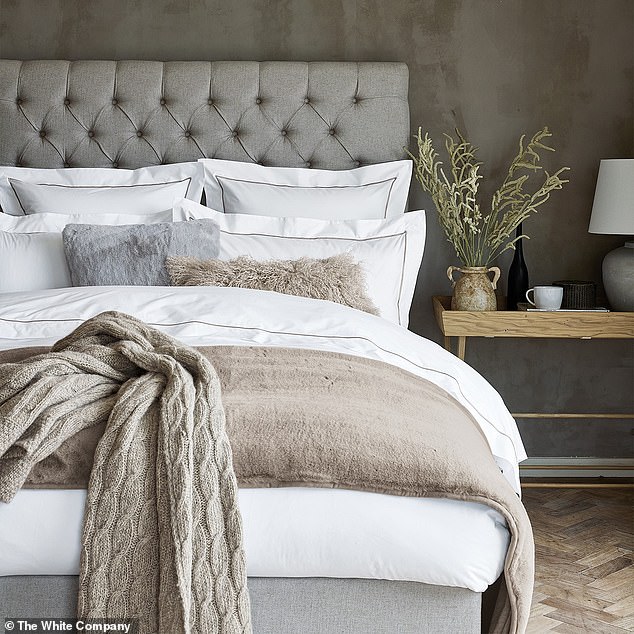 This duvet collection by the White Company has a trim of densely stitched cord
