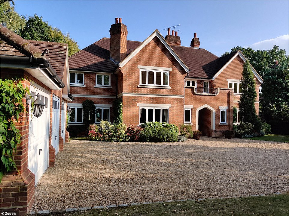 3, 5 and 7) In third place is Portnall Rise in Virginia Water, Surrey with an average price of £5.8million. Having become Britain's first 'million-pound town' several years ago - two other streets in Virginia Water also feature on the list. North Drive is in fifth place with an average property value of £5,248,000, while Woodlands Road East also features with an average property value of £5,025,000 and currently has a five-bedroom detached house on sale for £2.95million (pictured)