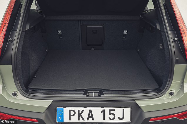 There’s a hands-free hatchback door into the 414-litre boot, accessed by wiggling your foot under the bumper to trigger a sensor