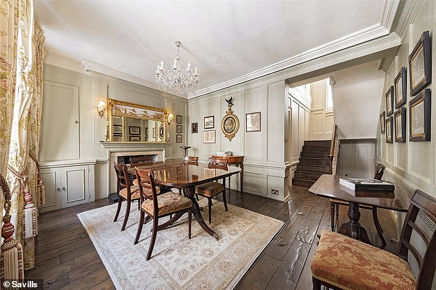 Pictured: The dining room, where Binkie Beaumont's legendary soirees were held