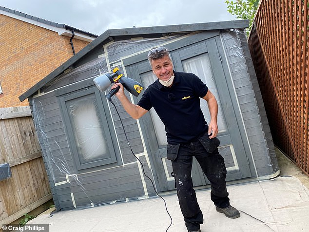 Craig uses this spray painting technique on other parts of your home, such as garden shed