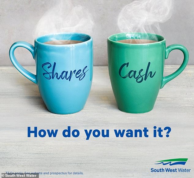 South West Water is offering its customers £20 either as money off their bill or as shares