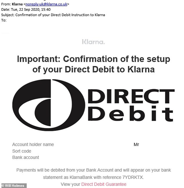 Shoppers were emailed by Klarna telling them a direct debit had been set up to pay for the Xbox. However it has since told people that their applications were actually unsuccessful