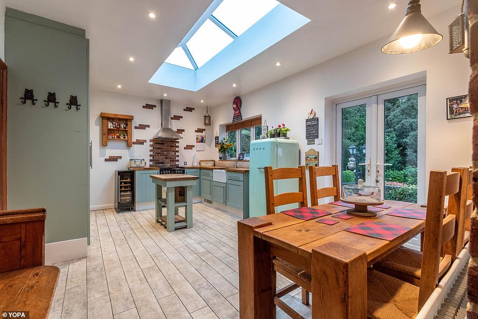 Pictured: The inside of the main home has recently been renovated into a light and bright space