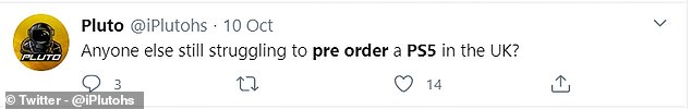Another user said they were still struggling to pre-order a PS5 in the UK