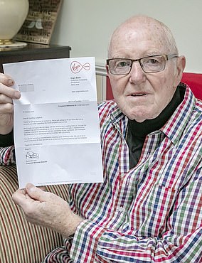 Geoff Langford saw his Virgin Media bill rise by around 60 per cent during lockdown