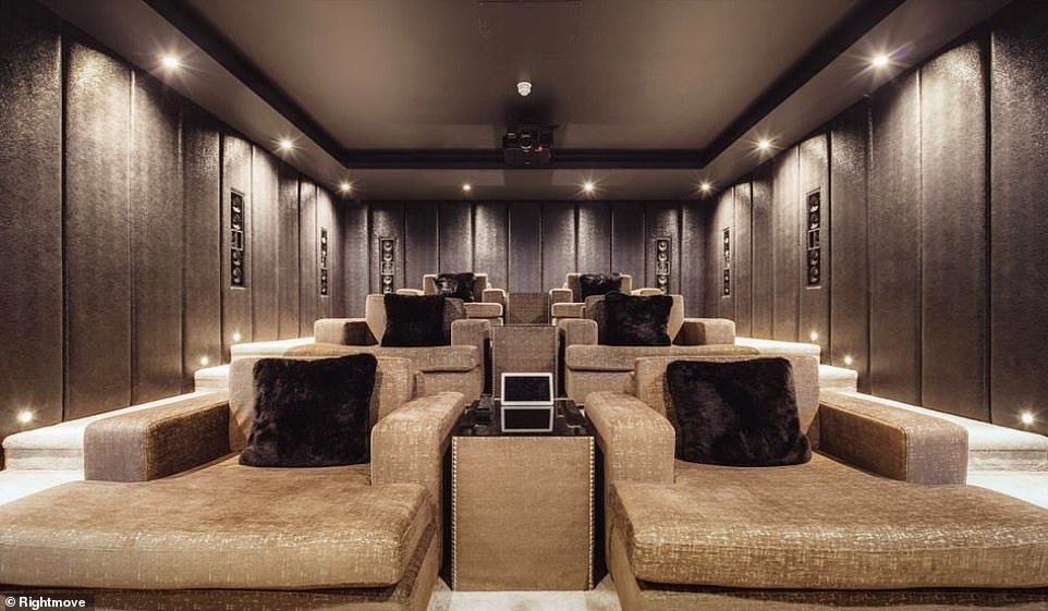 The listing notes that the leisure facilities within the opulent home are 'simply outstanding' with a dancefloor, bar, games room and cinema