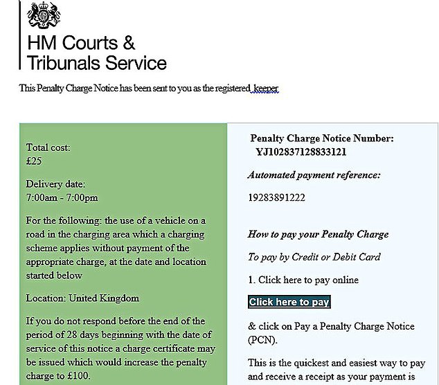 Well-written: The scam email supposedly from HM Courts and Tribunals Service