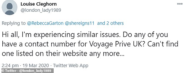 This Twitter user said they were unable to find any contact details for the online travel agent
